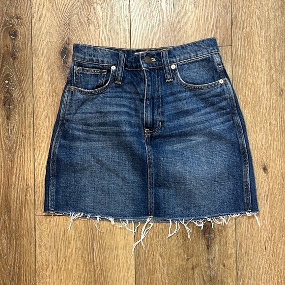 Madewell Rigid Denim Straight Mini Skirt - Reworked Edition Size 24 - Picture 3 of 8